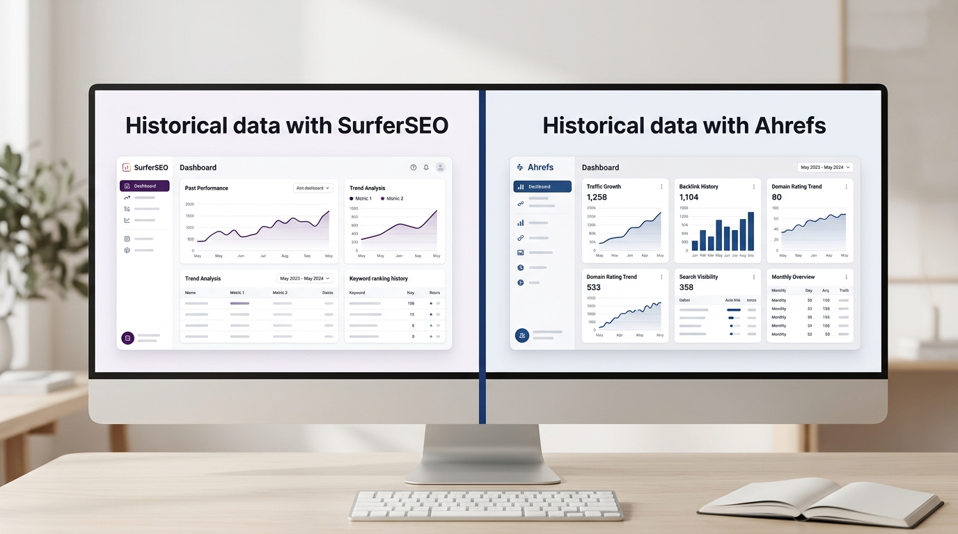 Surferseo vs Ahrefs — Historical data insights