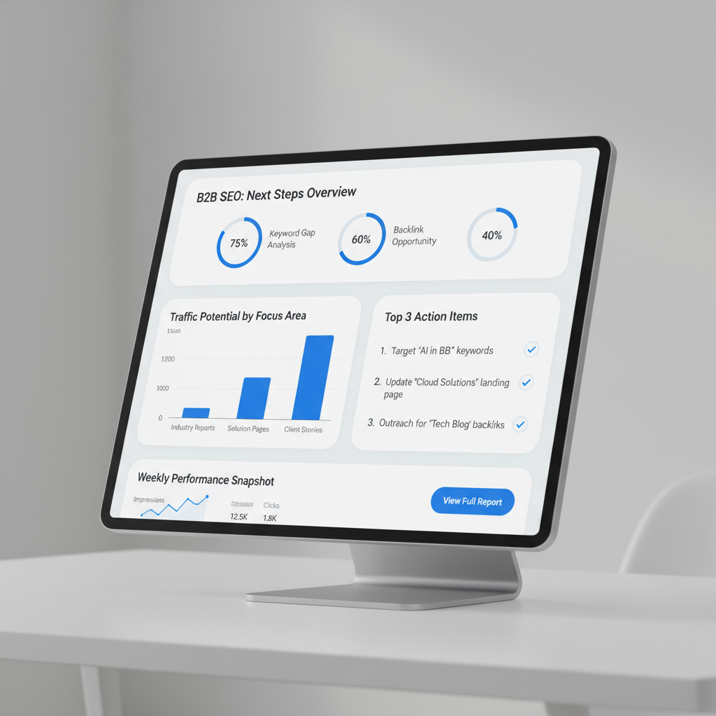 Summary of your next steps in b2b Search optimization